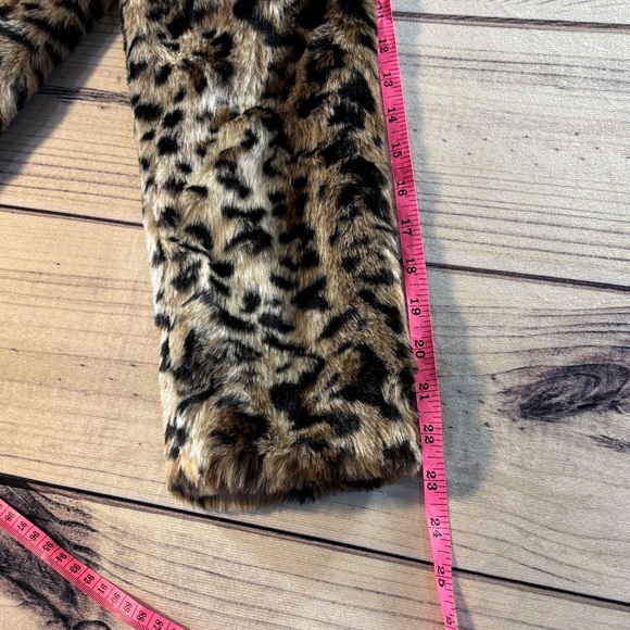 BB Dakota Faux Fur Leopard Print Bradshaw Jacket Size Small Coat Glamour - Picture 13 of 16